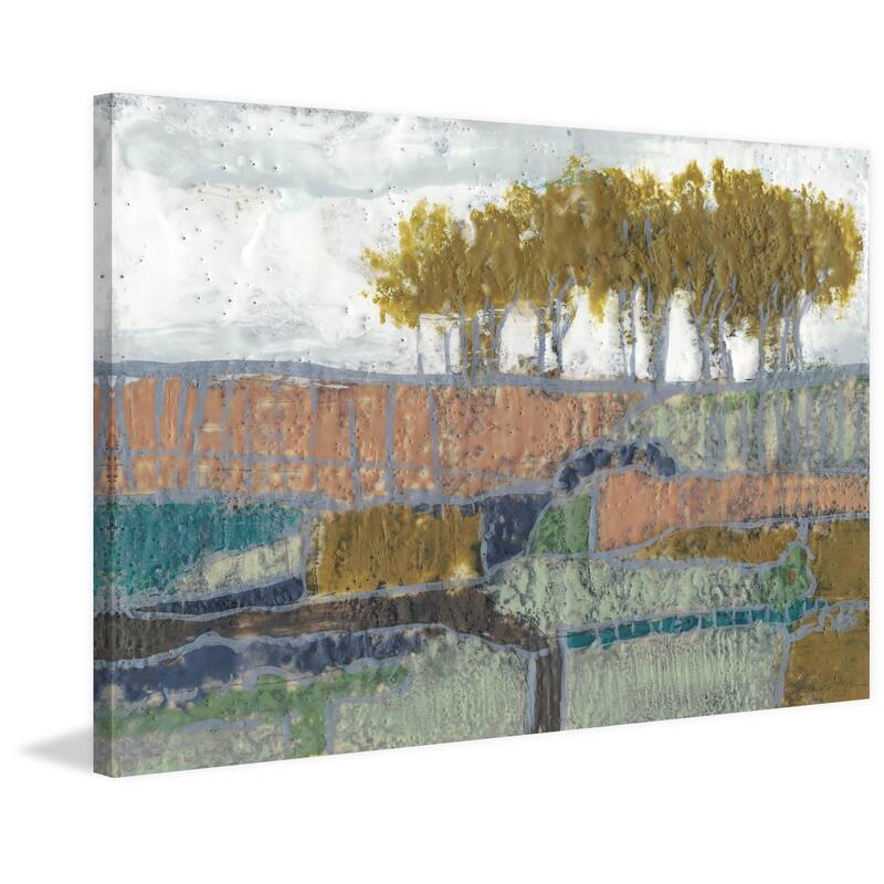 Patchwork Landscape II' Painting Print on Wrapped Canvas - Multi-Color