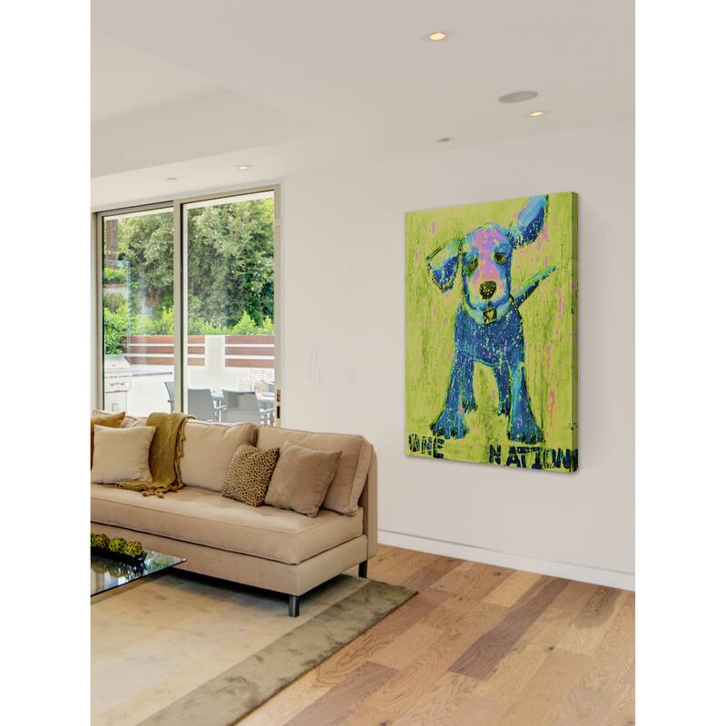 Blue and Yellow One Nation' Painting Print on Wrapped Canvas - Multi-Color