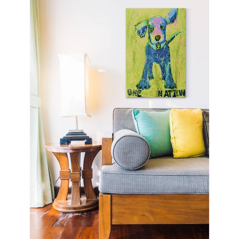 Blue and Yellow One Nation' Painting Print on Wrapped Canvas - Multi-Color