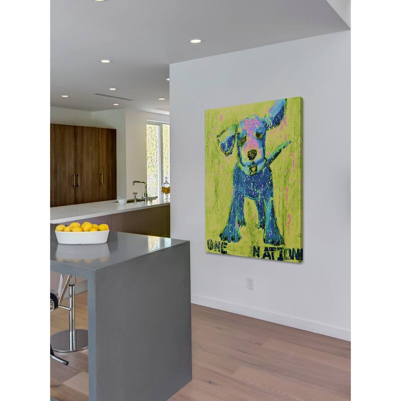 Blue and Yellow One Nation' Painting Print on Wrapped Canvas - Multi-Color