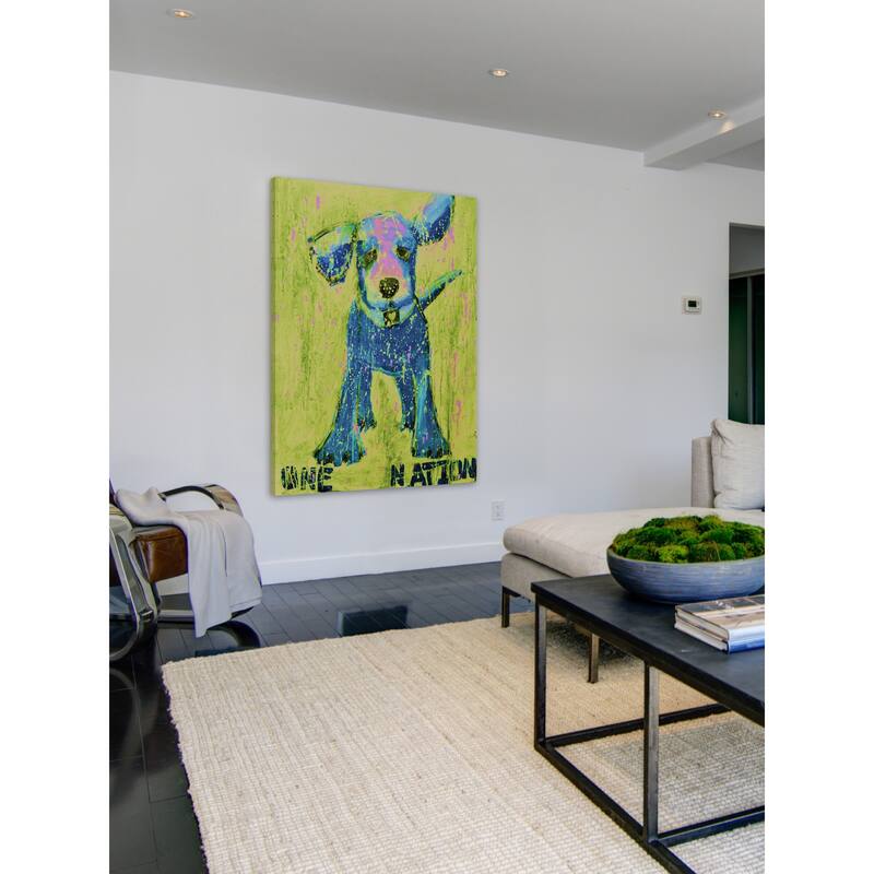 Blue and Yellow One Nation' Painting Print on Wrapped Canvas - Multi-Color