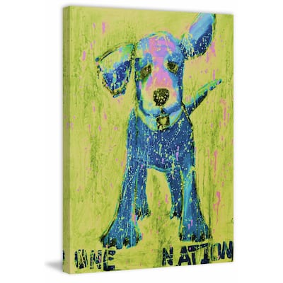 Blue and Yellow One Nation' Painting Print on Wrapped Canvas - Multi-Color