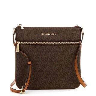 Canvas Crossbody Mini Bags For Less Michael Kors Bedford Signature Flat Brown Crossbody Bag