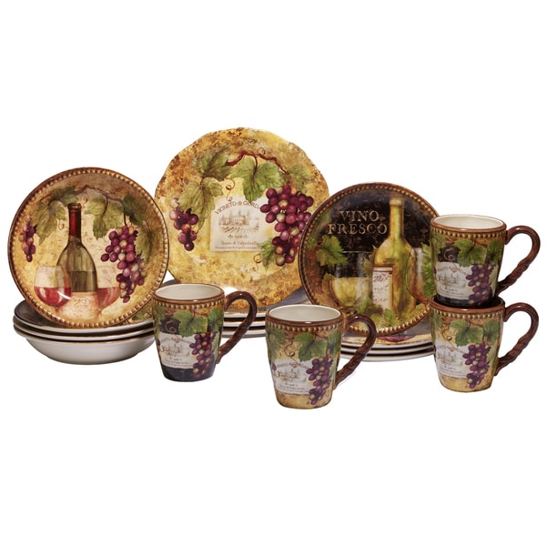 Shop Certified International Gilded Wine 16 -Piece Dinnerware Set ... Shop Certified International Gilded Wine 16 -Piece Dinnerware Set ...