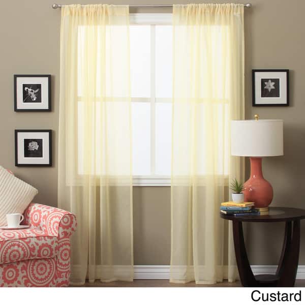 Lucerne 72-inch Sheer Curtain Panel Pair (As Is Item) - Overstock ...