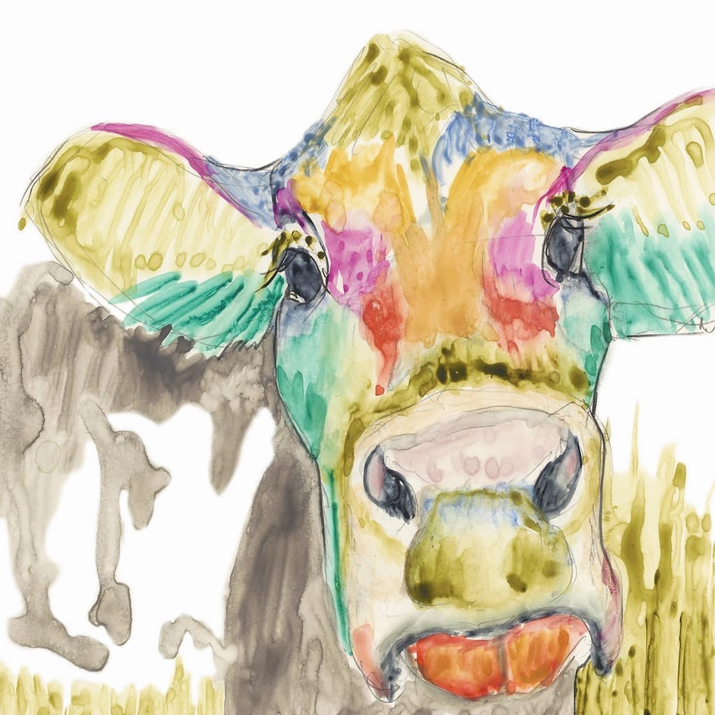 Hifi Cow II' Painting Print on Wrapped Canvas - Multi-Color