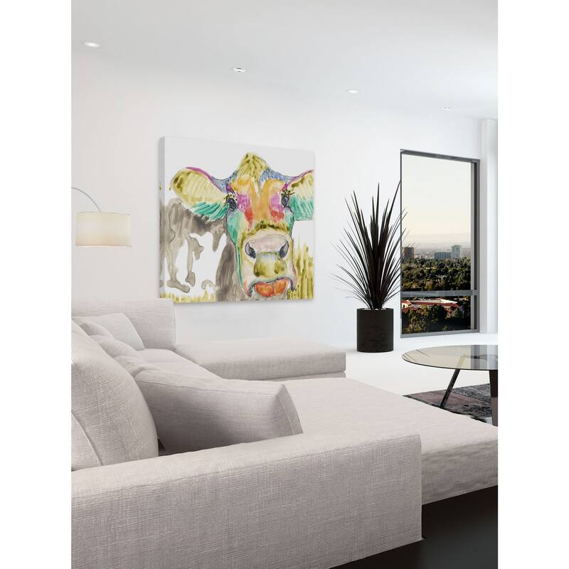 Hifi Cow II' Painting Print on Wrapped Canvas - Multi-Color