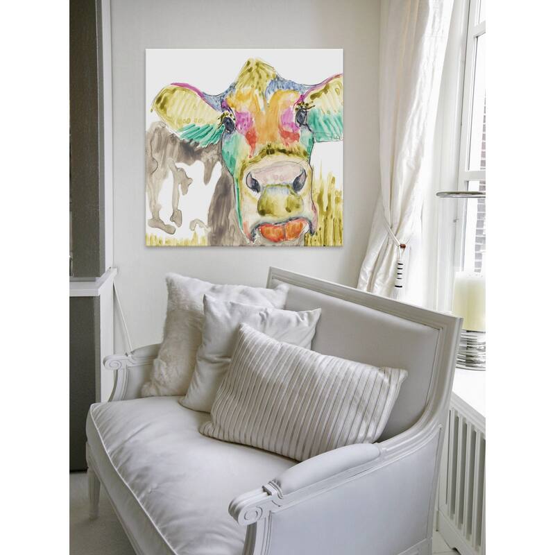 Hifi Cow II' Painting Print on Wrapped Canvas - Multi-Color