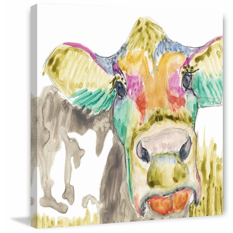 Hifi Cow II' Painting Print on Wrapped Canvas - Multi-Color
