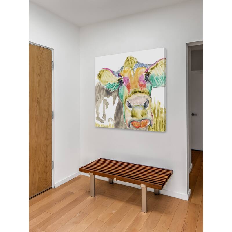 Hifi Cow II' Painting Print on Wrapped Canvas - Multi-Color