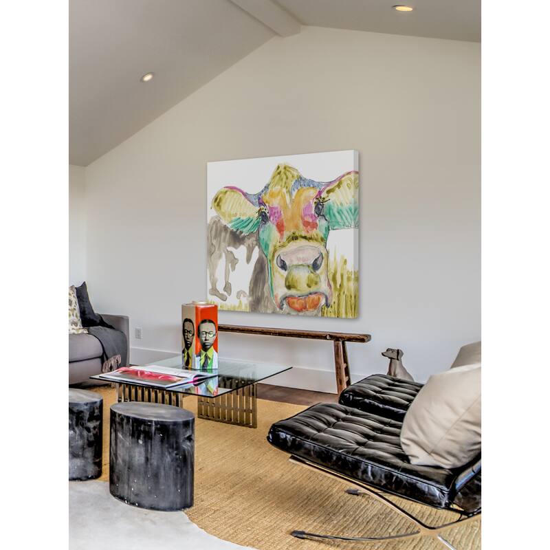 Hifi Cow II' Painting Print on Wrapped Canvas - Multi-Color
