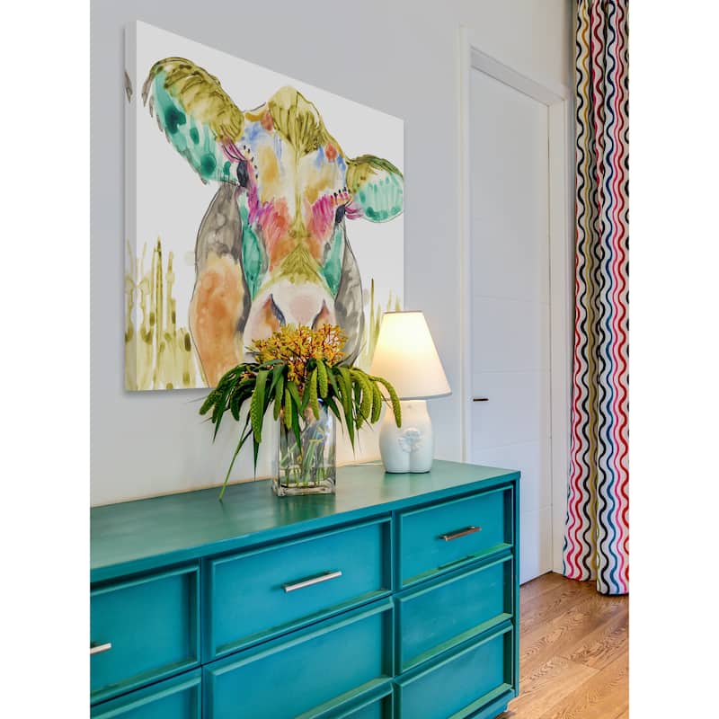 Hifi Cow I' Painting Print on Wrapped Canvas - Multi-Color