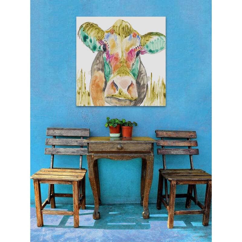 Hifi Cow I' Painting Print on Wrapped Canvas - Multi-Color