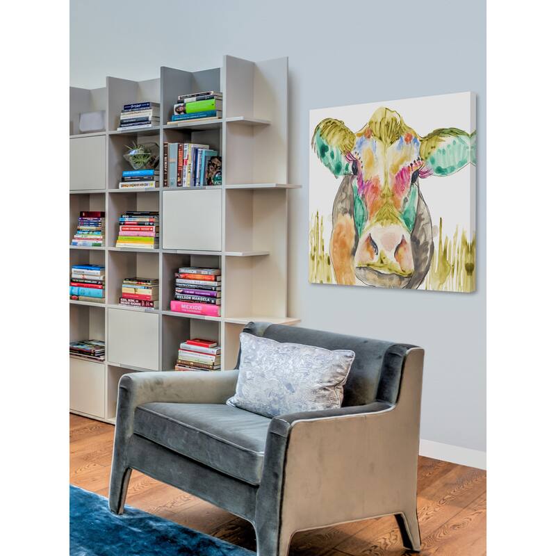 Hifi Cow I' Painting Print on Wrapped Canvas - Multi-Color