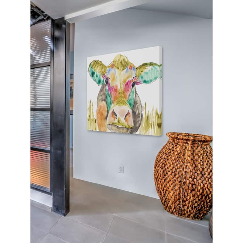 Hifi Cow I' Painting Print on Wrapped Canvas - Multi-Color