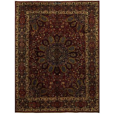 Handmade Herat Oriental Persian Mashad Wool Rug (Iran) - 9'9 x 12'7
