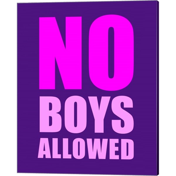 Color Me Happy 'No Boys Allowed - Purple' Canvas Art - Overstock - 15890773