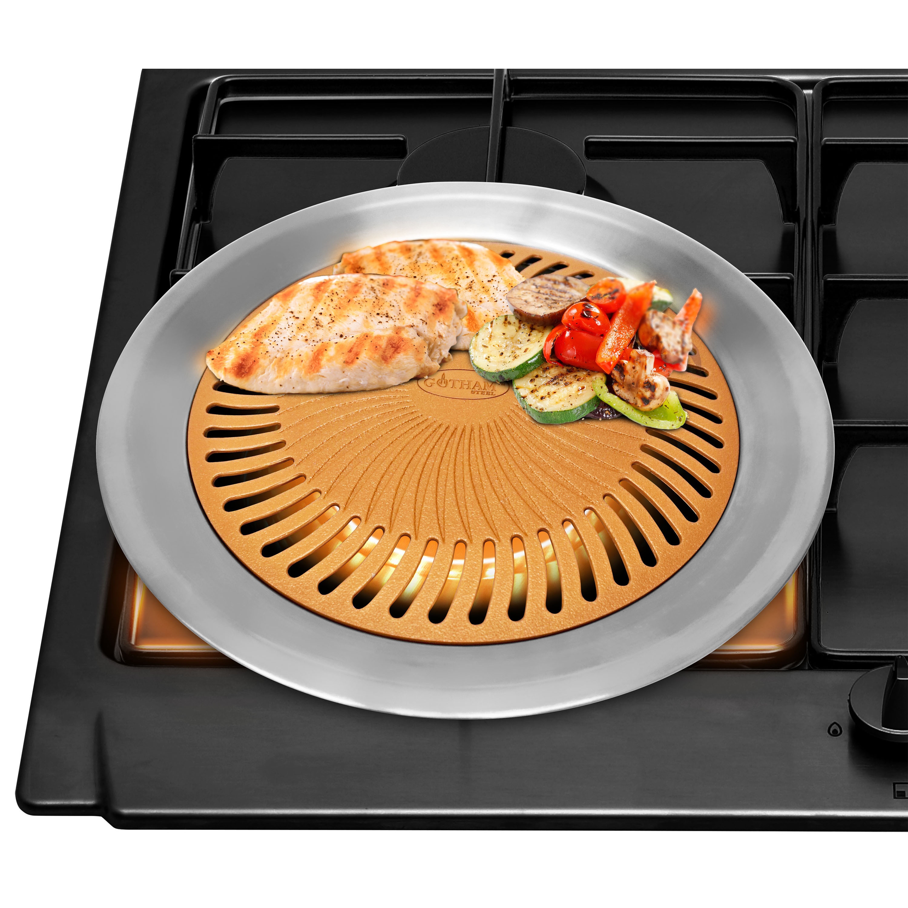 Shop Gotham Steel Ti Cerama Non Stick Stove Top Indoor Grill Overstock 15891164,How Long To Cook Meatloaf At 325