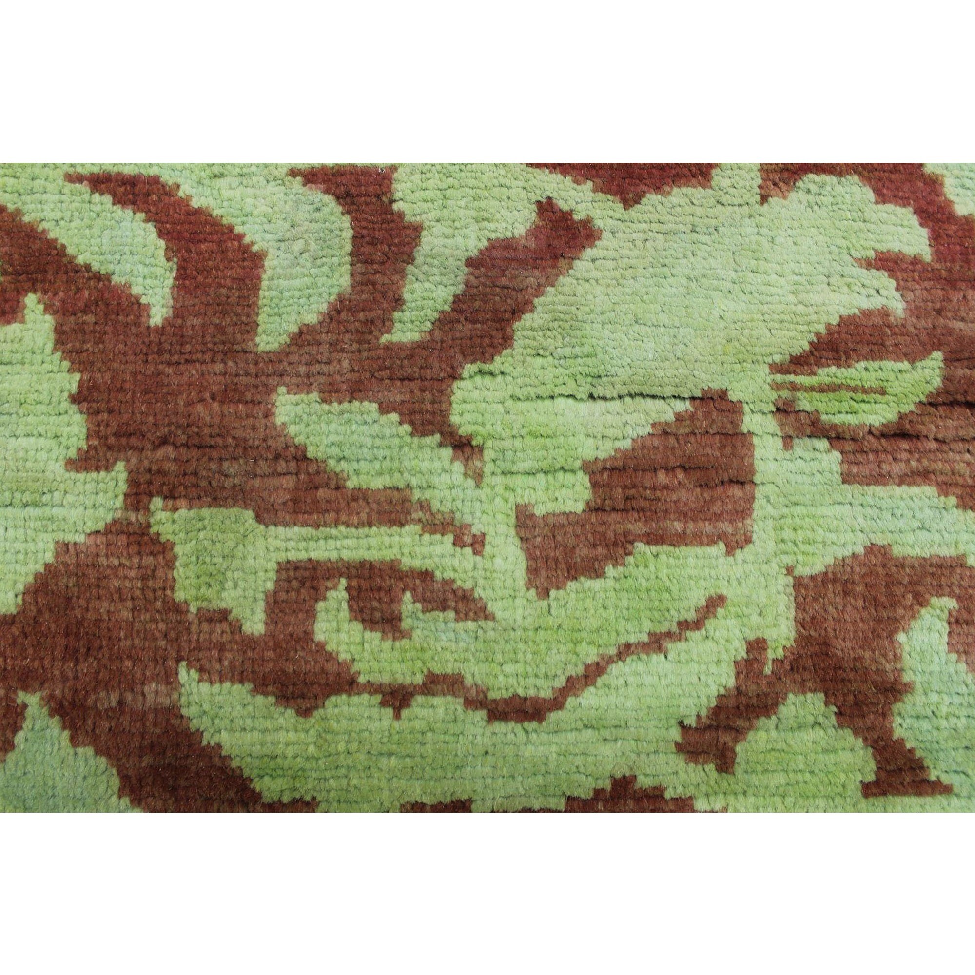 Noori Rug Overdyed Babür Hand Knotted Area Rug 8'0 x 9'9 Green/Rust 