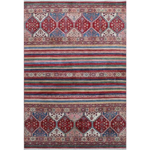 Noori Rug Khurgeen Berrak Red/Blue Rug 5'8" x 8'9" Bed Bath