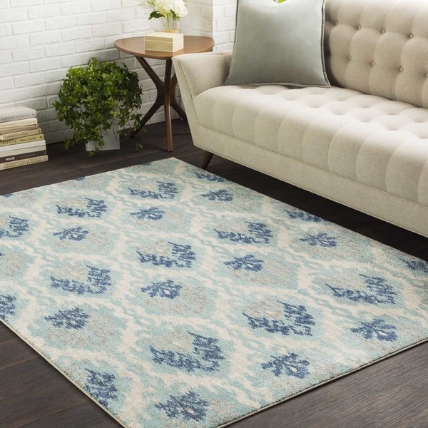 Shop Emily Soft Blue Ikat Area Rug - 9'3" x 12'6" - On Sale - Free