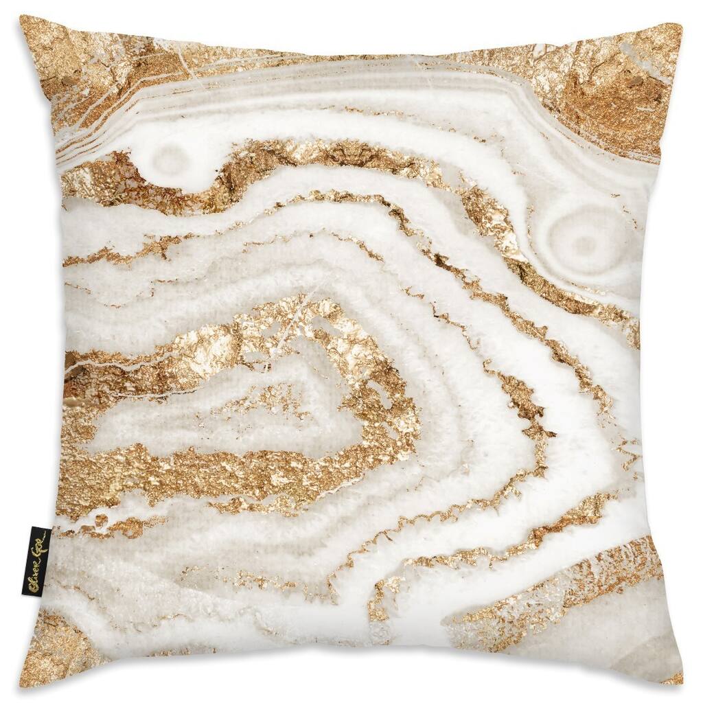 Oliver Gal 'Gold Agate' Decorative Throw Pillow