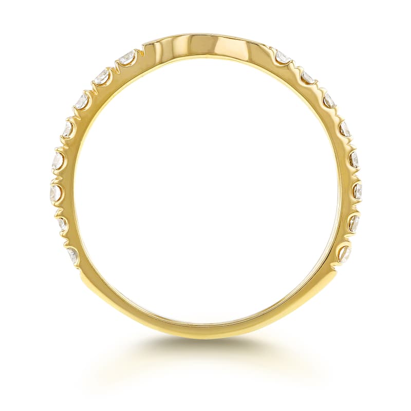 Annello by Kobelli 14k Yellow Gold 1/2ct TDW Diamond Notched Wedding Band