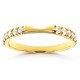 preview thumbnail 1 of 3, Annello by Kobelli 14k Yellow Gold 1/2ct TDW Diamond Notched Wedding Band