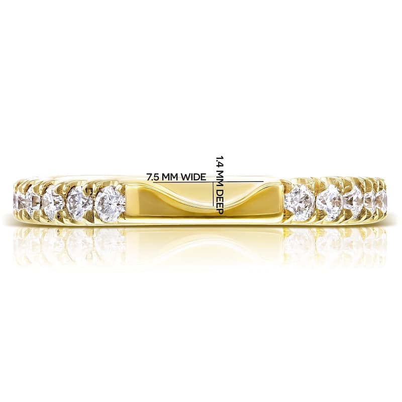 Annello by Kobelli 14k Yellow Gold 1/2ct TDW Diamond Notched Wedding Band