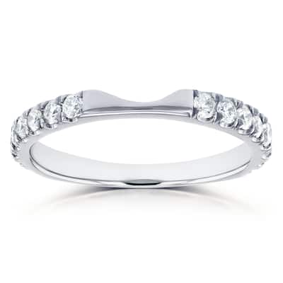 Annello by Kobelli 14k White Gold 1/2ct TDW Diamond Notched Wedding Band