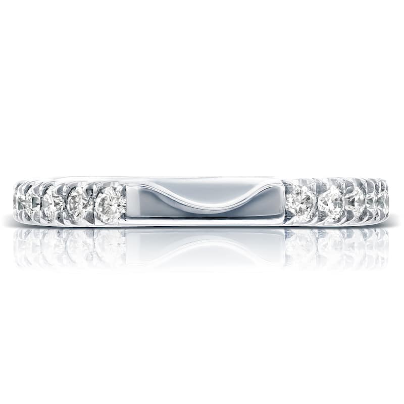Annello by Kobelli 14k White Gold 1/2ct TDW Diamond Notched Wedding Band