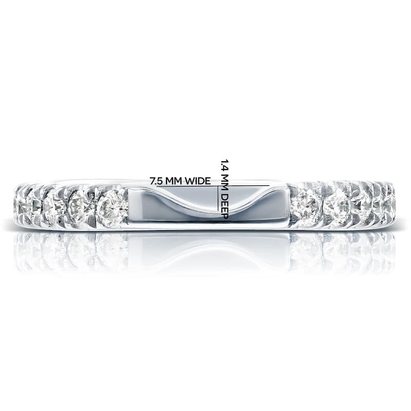 Annello by Kobelli 14k White Gold 1/2ct TDW Diamond Notched Wedding Band