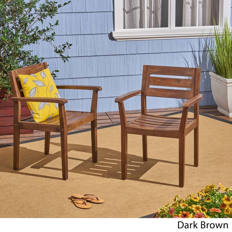 Stamford Acacia Wood Dining Chair (Set of 2) by Christopher Knight Home