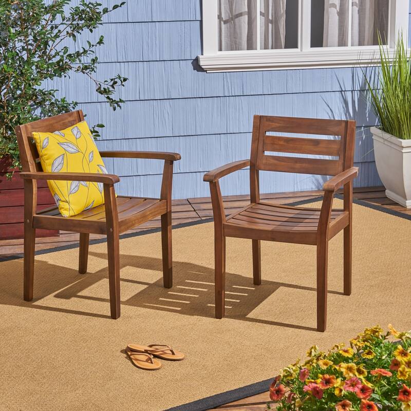 Stamford Acacia Wood Dining Chair (Set of 2) by Christopher Knight Home