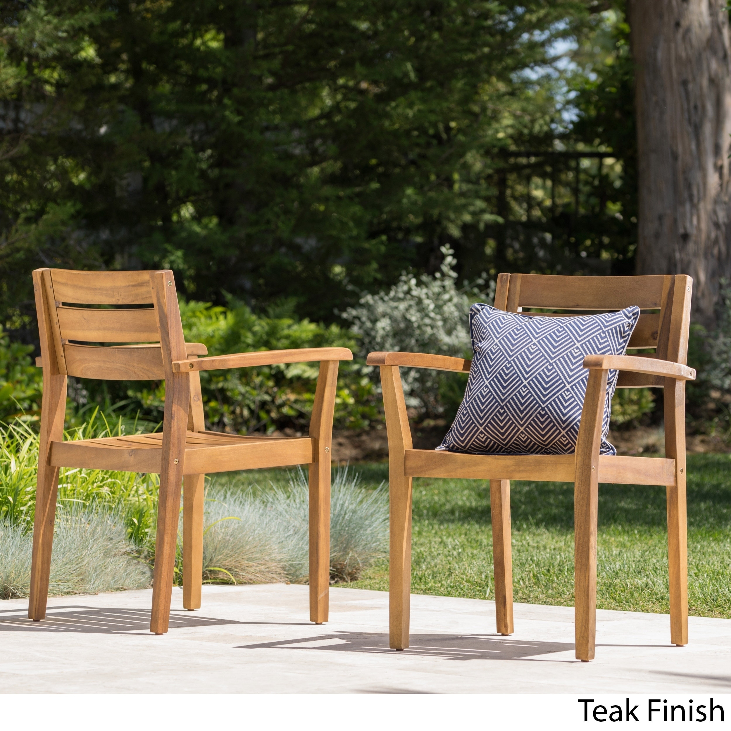 Solid Teak Wood Dining Arm Chair Outdoor Furniture Seat Patio Garden w Backrest 