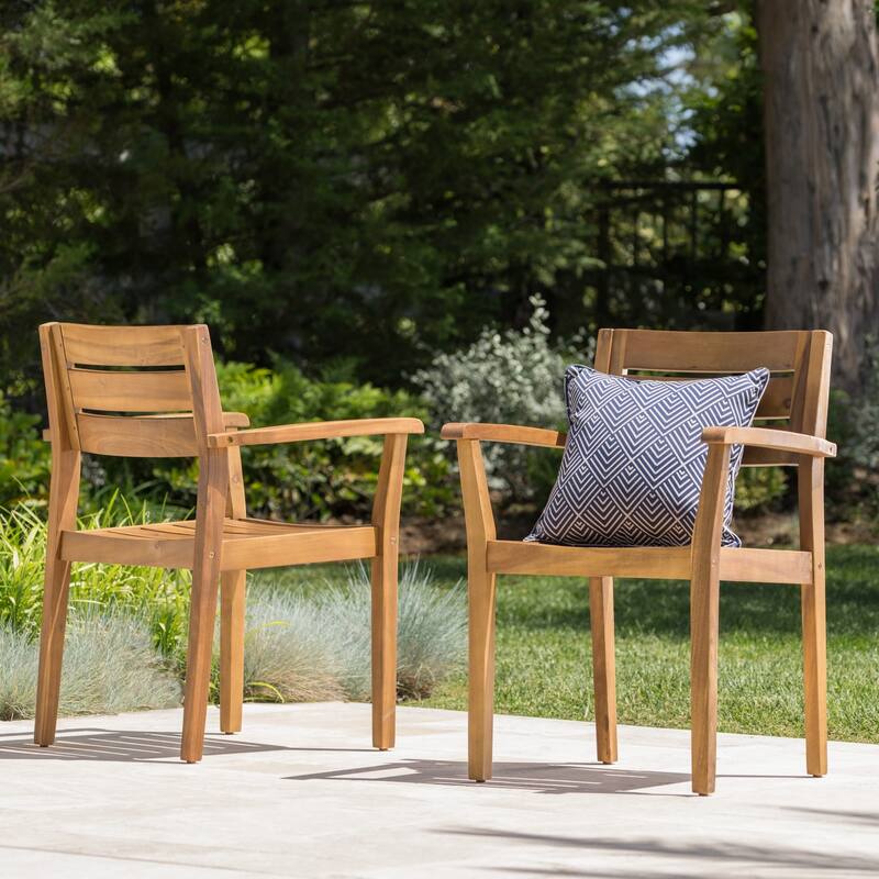 Stamford Acacia Wood Dining Chair (Set of 2) by Christopher Knight Home