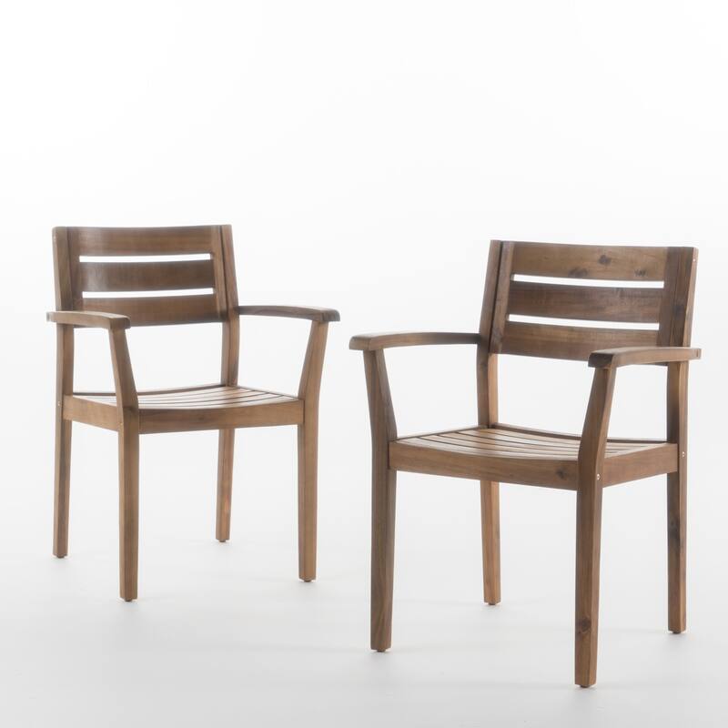 Stamford Acacia Wood Dining Chair (Set of 2) by Christopher Knight Home - Teak