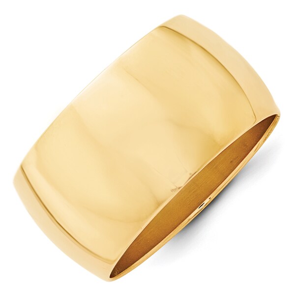 14K Yellow Gold Polished 12mm Standard Fit Half Round Band by Versil. Opens flyout.