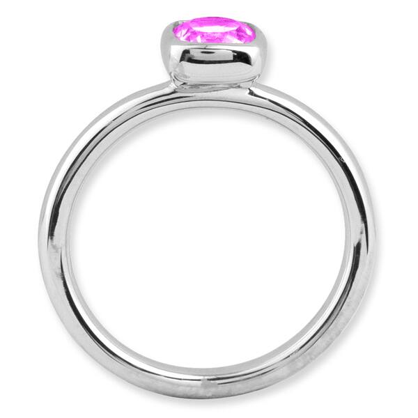 Sterling Silver Size SS Stackable Expressions Pink Tourmaline Double Heart Ring 8 Sterling Silver Size SS Stackable Expressions Pink Tourmaline Double Heart Ring 8