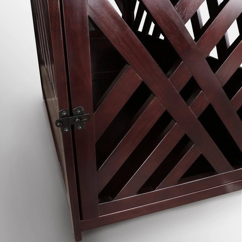 The Gray Barn Haney-Jardine Lattice Grey Wooden Pet Crate/ End Table