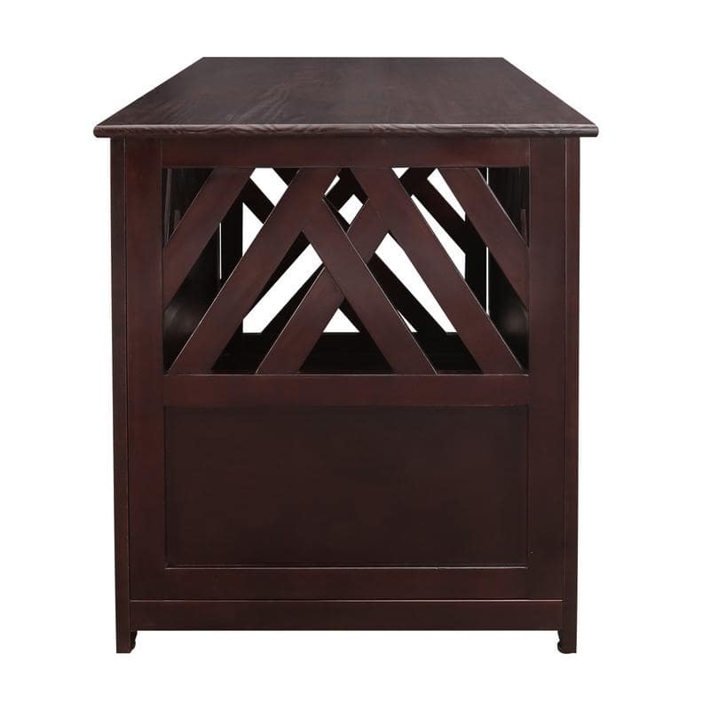 The Gray Barn Haney-Jardine Lattice Grey Wooden Pet Crate/ End Table