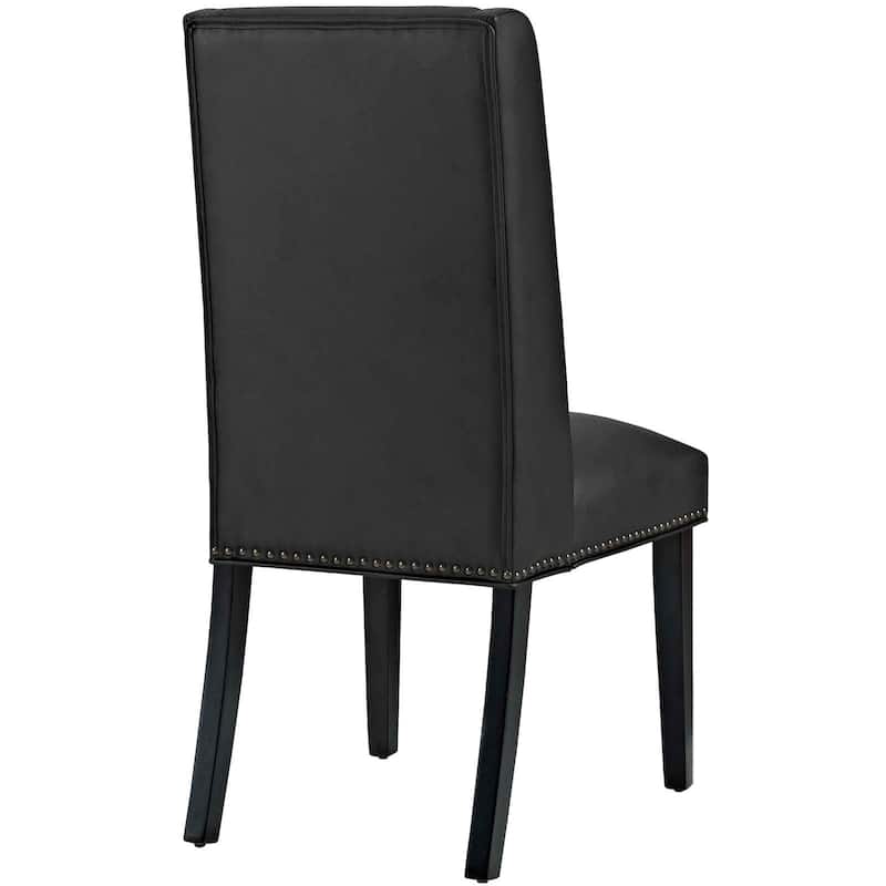 Baron White Vinyl Upholstery and Wood Frame Dining Chairs (Set of 2)