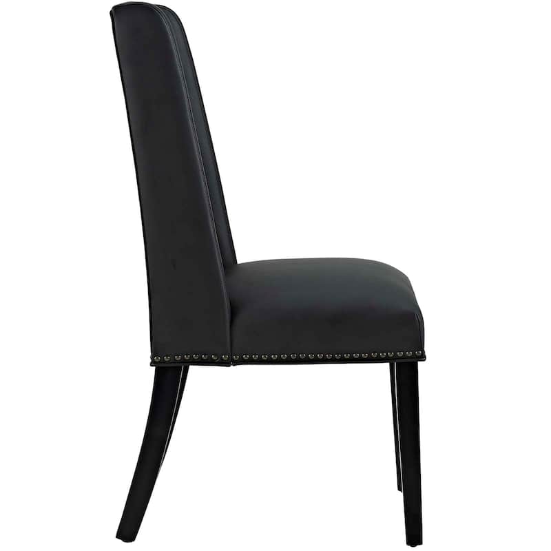 Baron White Vinyl Upholstery and Wood Frame Dining Chairs (Set of 2)