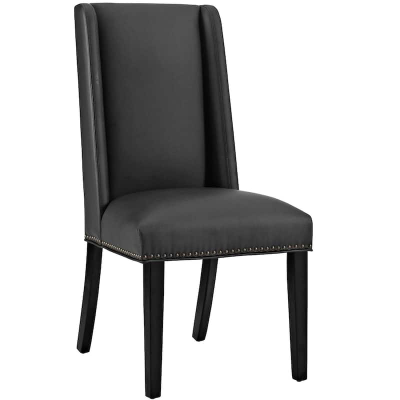 Baron White Vinyl Upholstery and Wood Frame Dining Chairs (Set of 2)