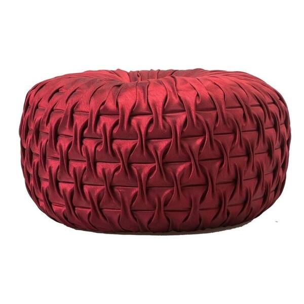 Shop Faux Silk Ruched Tufted Round Throw Pillow 14 Inch Free