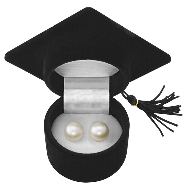 Graduation Gift! Pearlyta Sterling Silver Freshwater Pearl Earring Studs (12-13mm) - White