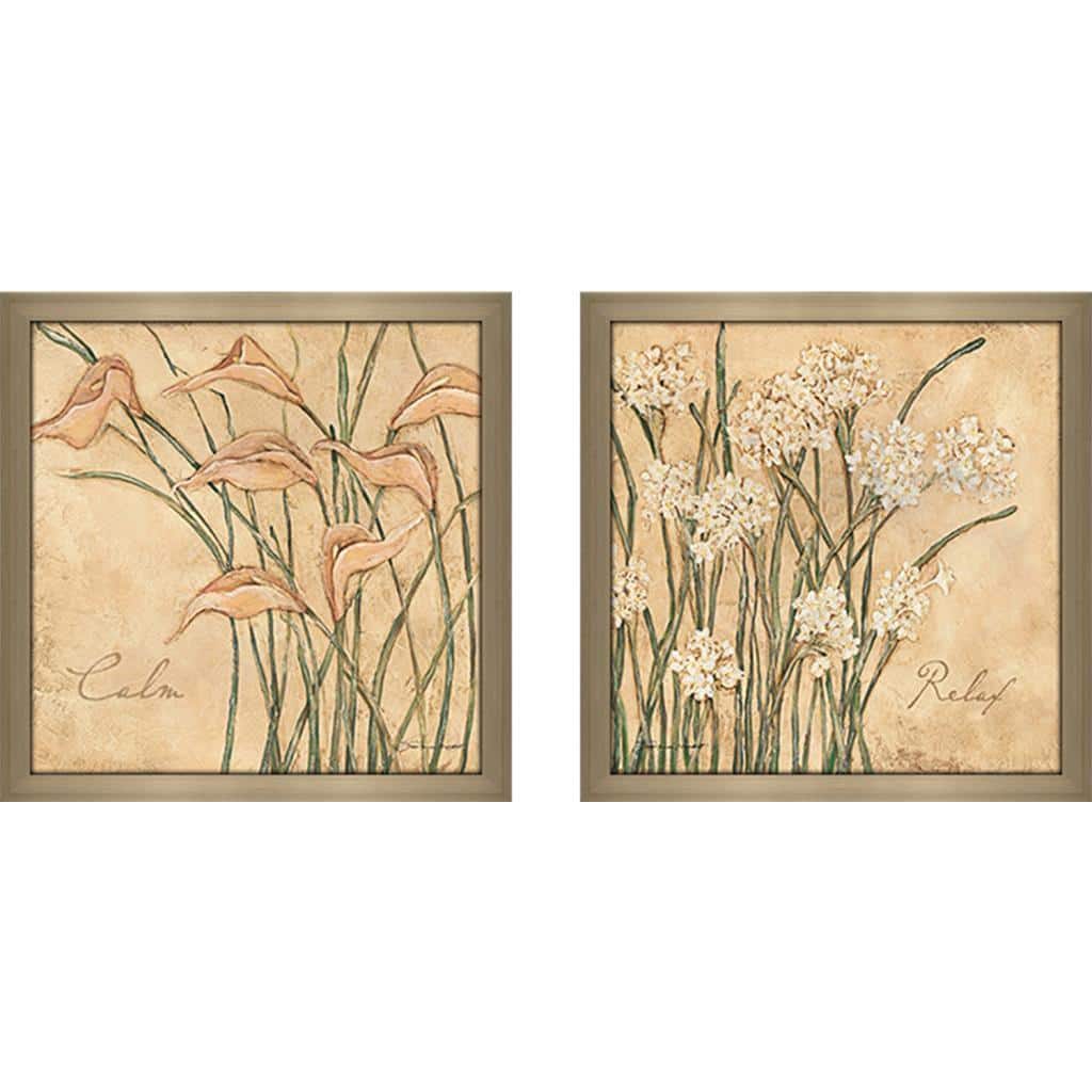 "Relax Flowers" Wall Art Set of 2, Matching Set