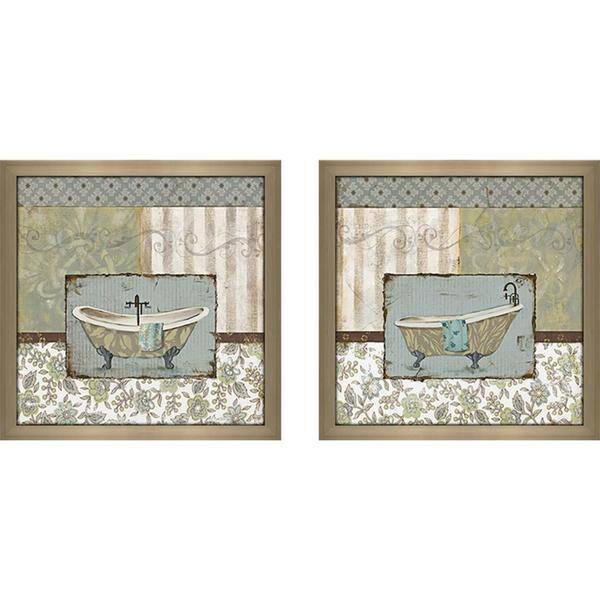 "Country Style Bath" Wall Art Set of 2, Matching Set Bed Bath