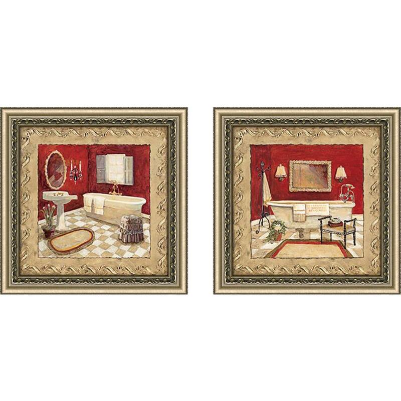 "Salon Rouge" Wall Art Set of 2, Matching Set