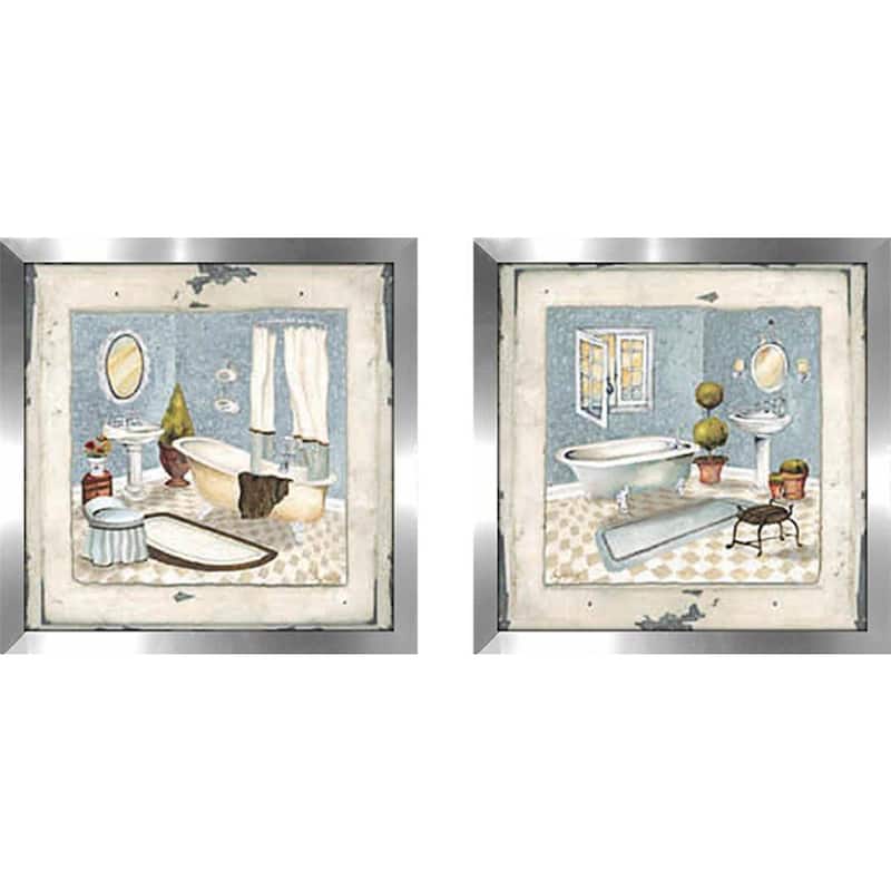 "Blue Bath" Wall Art Set of 2, Matching Set